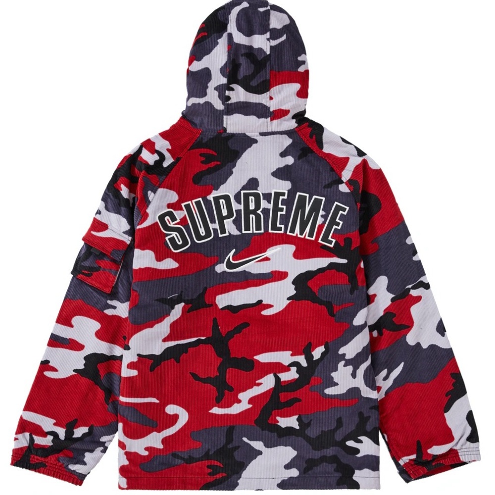 Supreme Nikr Arc Corduroy Hooded Jacket ( Red Camo )